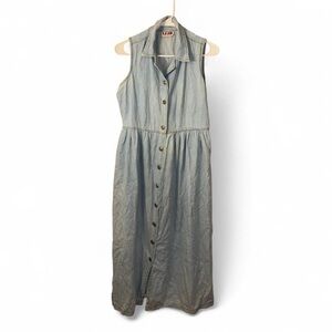 Elegant Light Blue Sleeveless Maxi Dress